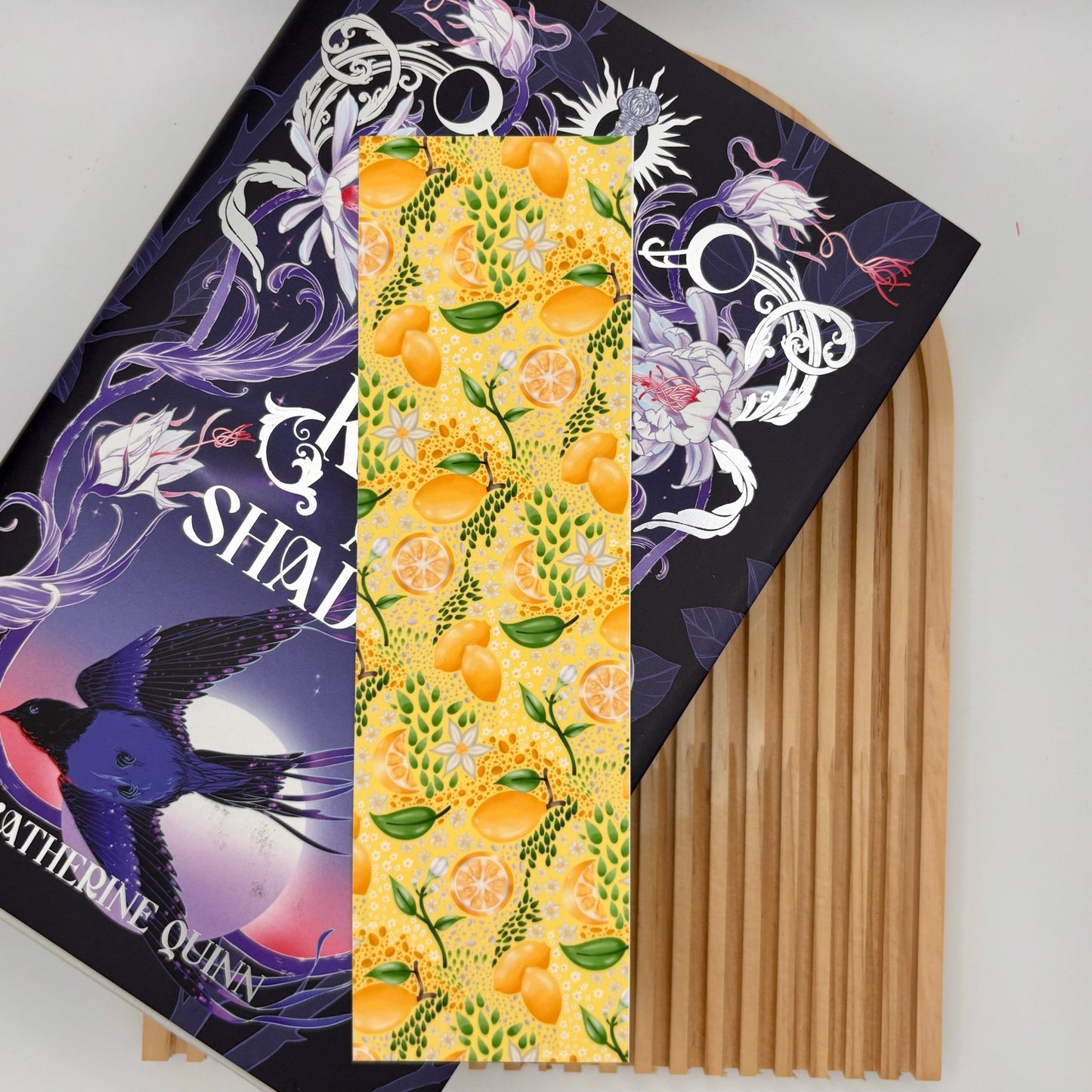 Citrus Days – Lemon Pattern Bookmark | Handmade Summer Stationery - Stationery Passion