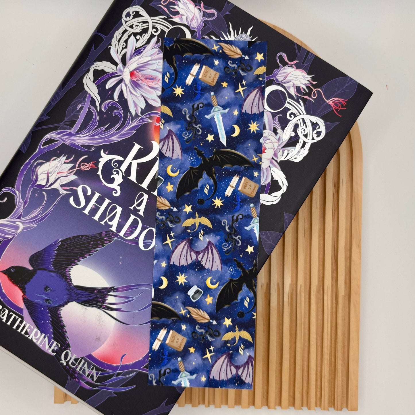 Draconic Daydreams – Fantasy Pattern Bookmark with Dragons | Handmade Stationery - Stationery Passion