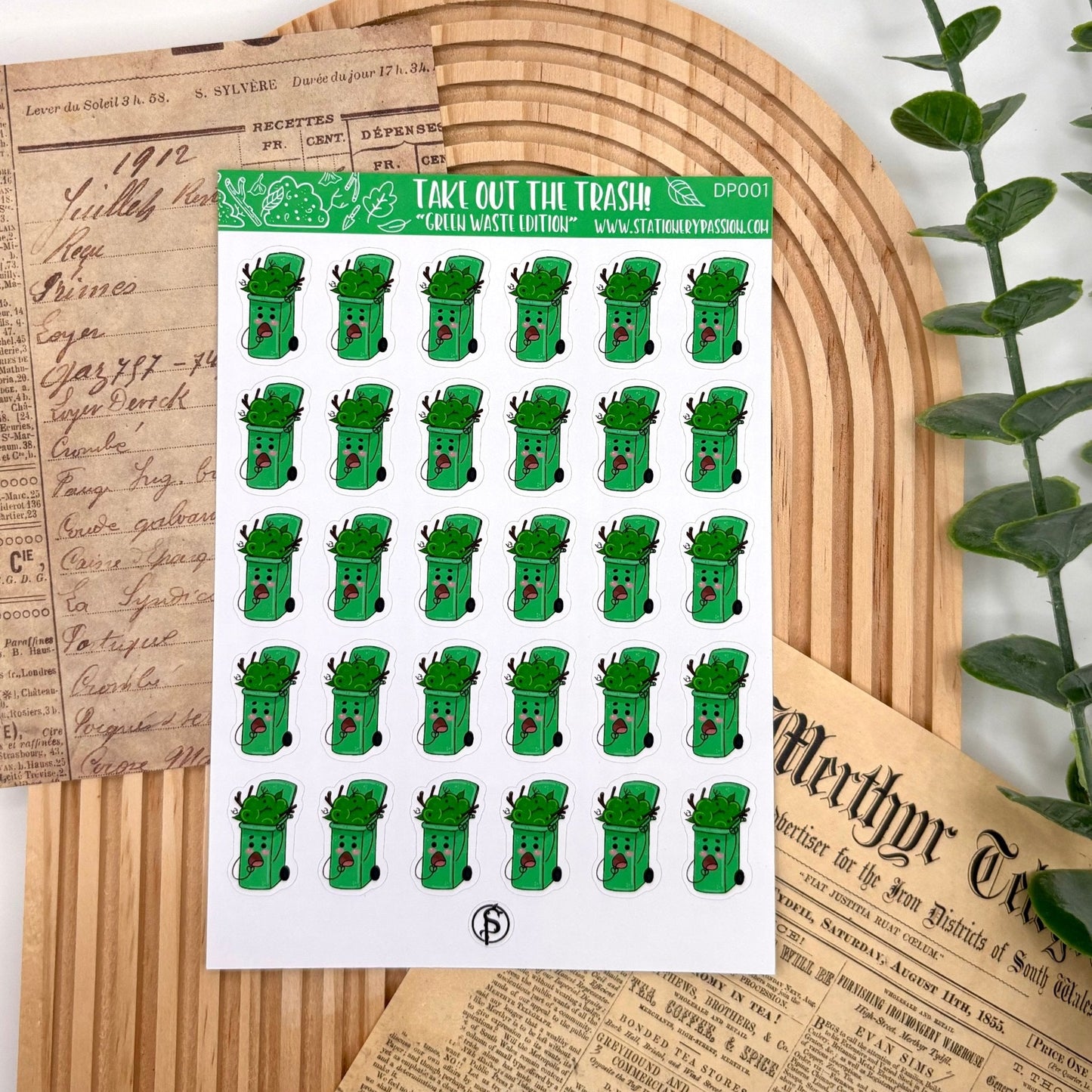 Take Out the Trash! – Green Waste Edition | A6 Planner Sticker Sheet - Stationery Passion