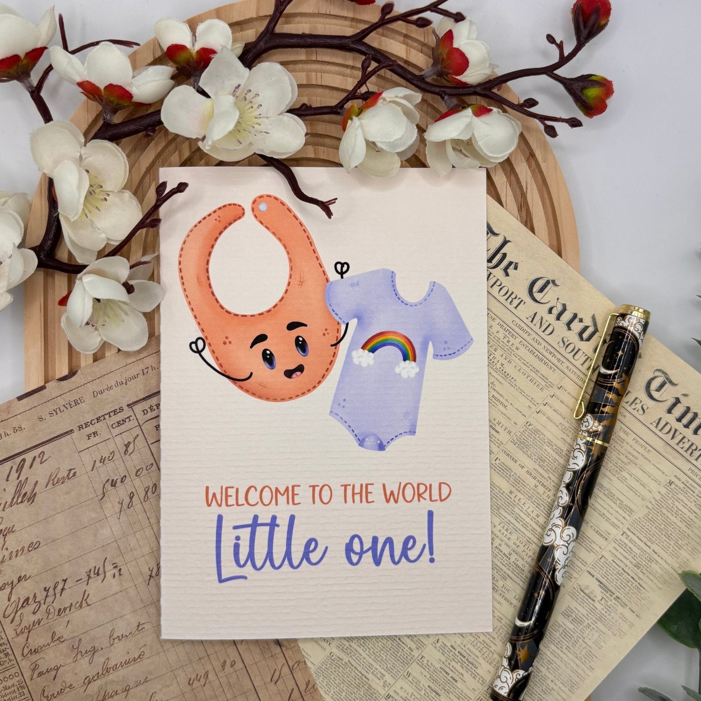 Welcome to the World, Little One – A6 New Baby Card - Stationery Passion