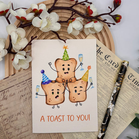 A Toast to You – A6 Greeting Card for Celebration - Stationery Passion