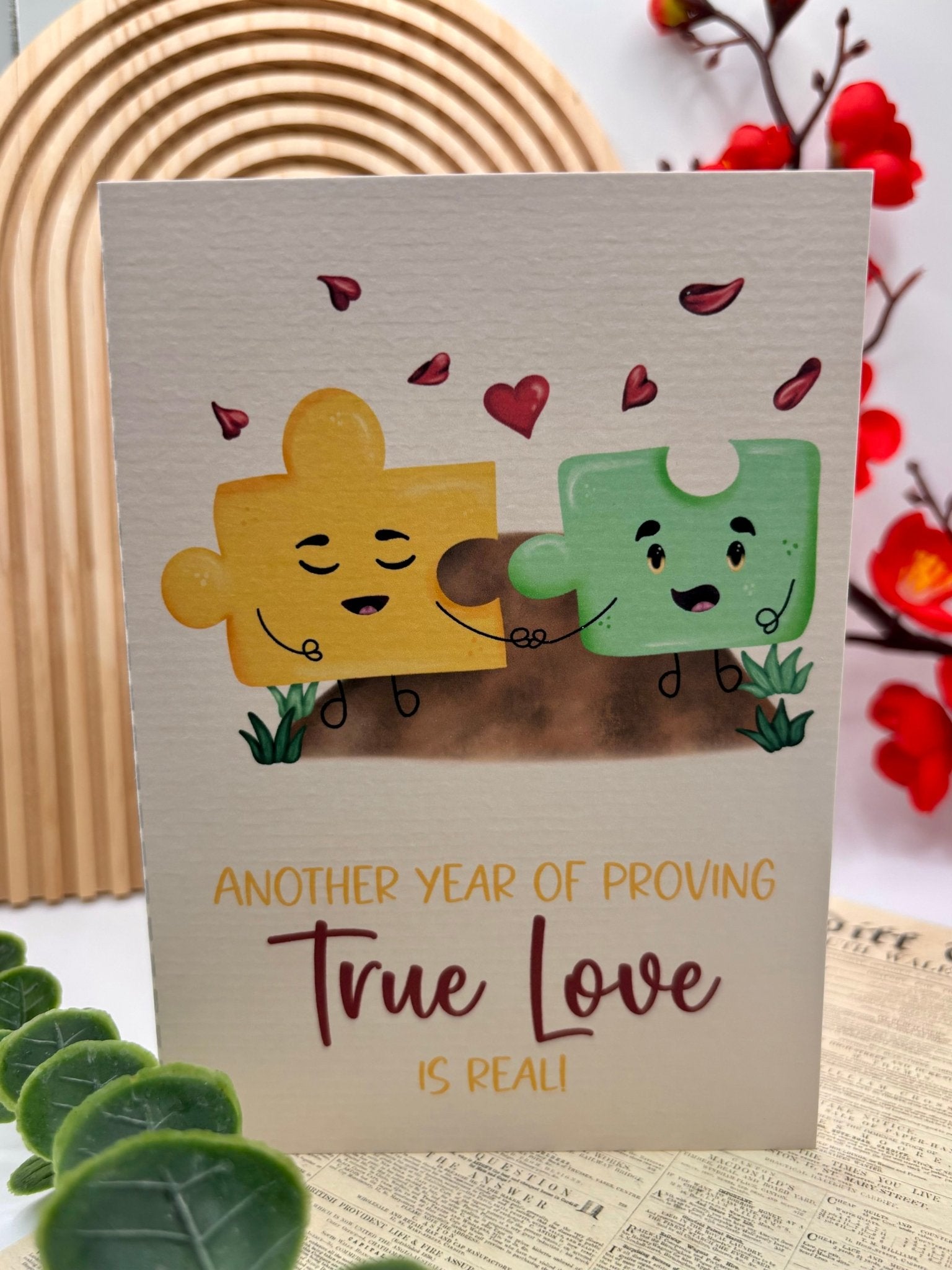 Another Year of True Love – A6 Puzzle Piece Greeting Card - Stationery Passion