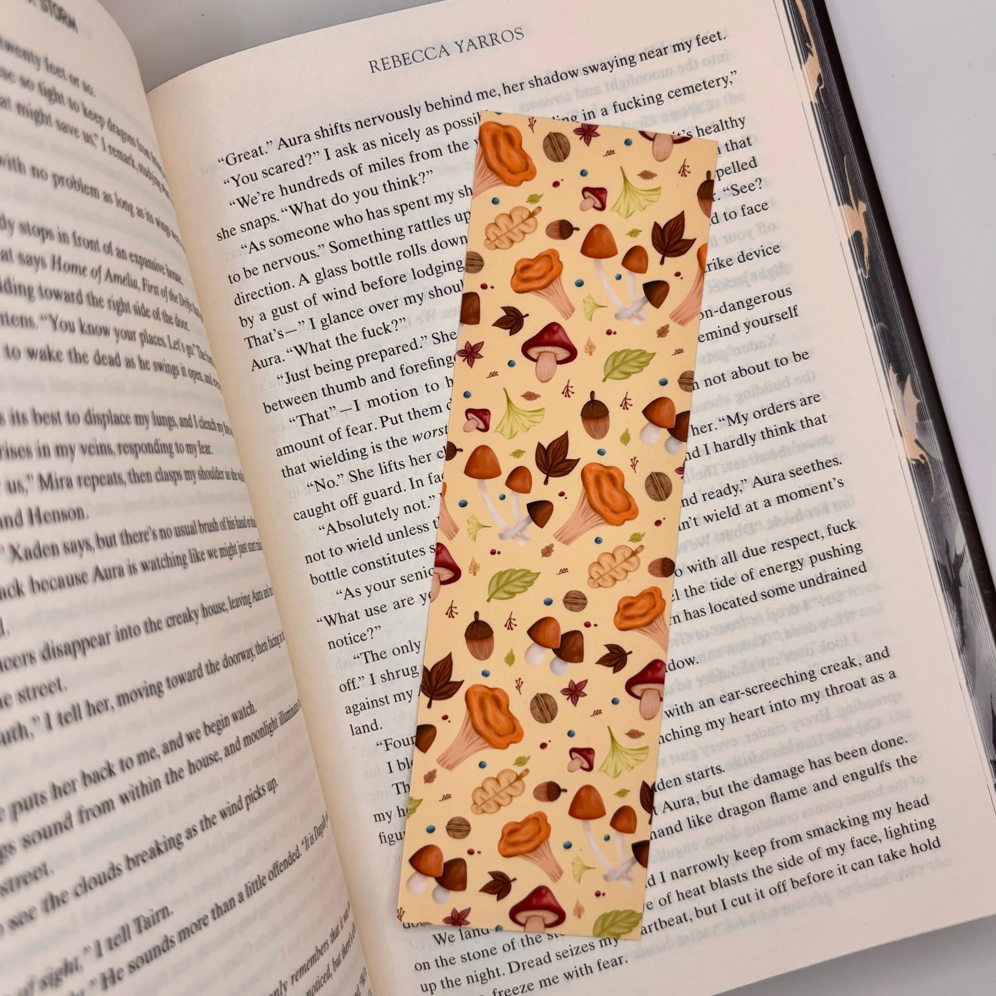 Autumn Shroomies – Mushroom Pattern Bookmark | Cozy Fall Handmade Stationery - Stationery Passion