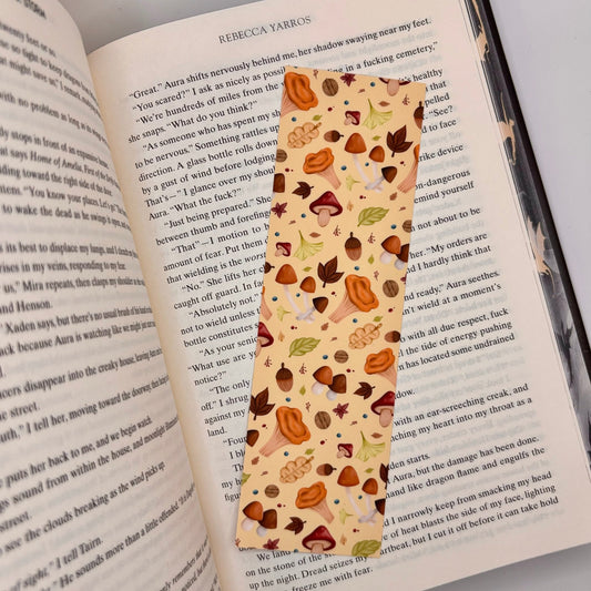 Autumn Shroomies – Mushroom Pattern Bookmark | Cozy Fall Handmade Stationery - Stationery Passion