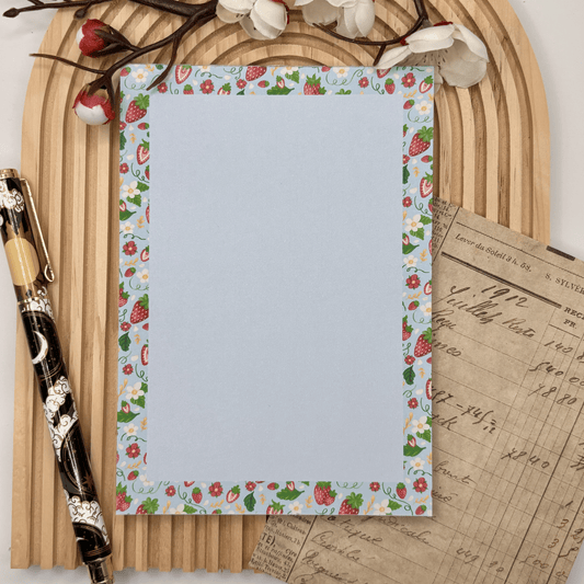 Berry Sweet Notes – A6 Strawberry Notepad for Stationery Lovers | Handmade - Stationery Passion