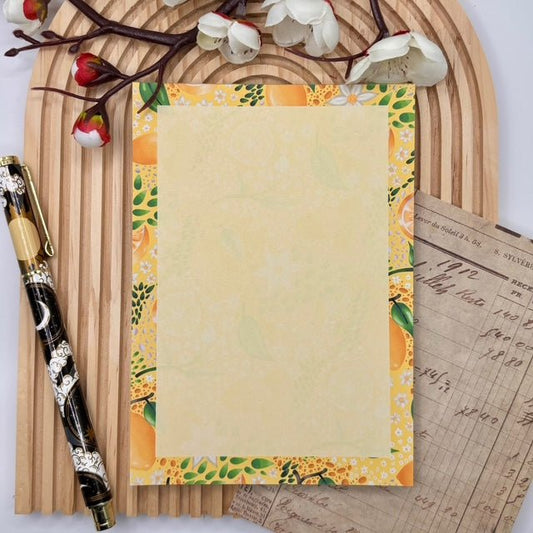 Citrus Days – A6 Summer Notepad with Lemons & Leaves | Handmade Stationery - Stationery Passion
