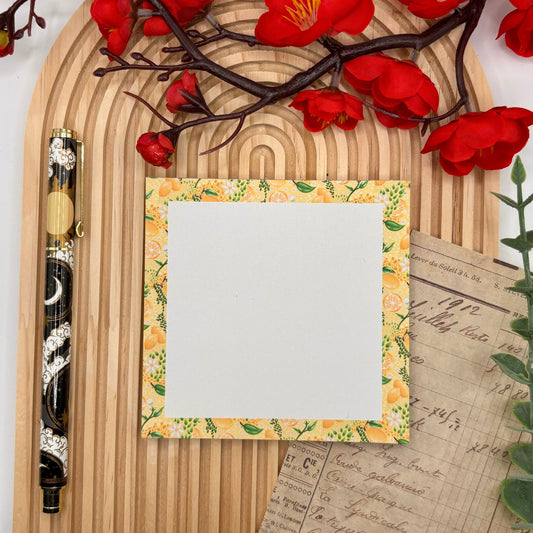 Citrus Days – Square Notepad with Lemon Border | 50 Pages - Stationery Passion