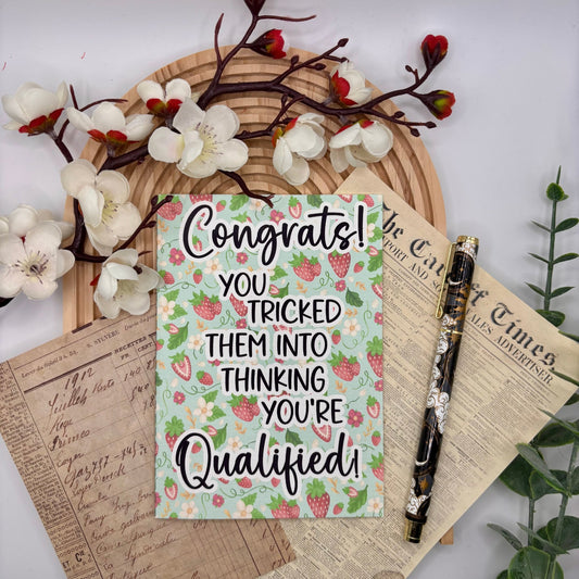 Congrats! You Tricked Them – A6 New Job or Graduation Card - Stationery Passion