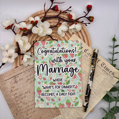 Congratulations! With Your Marriage – A6 Funny Strawberry Card - Stationery Passion