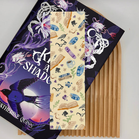Cozy Reading Vibes – Book - Themed Pattern Bookmark | Handmade Bookish Stationery - Stationery Passion