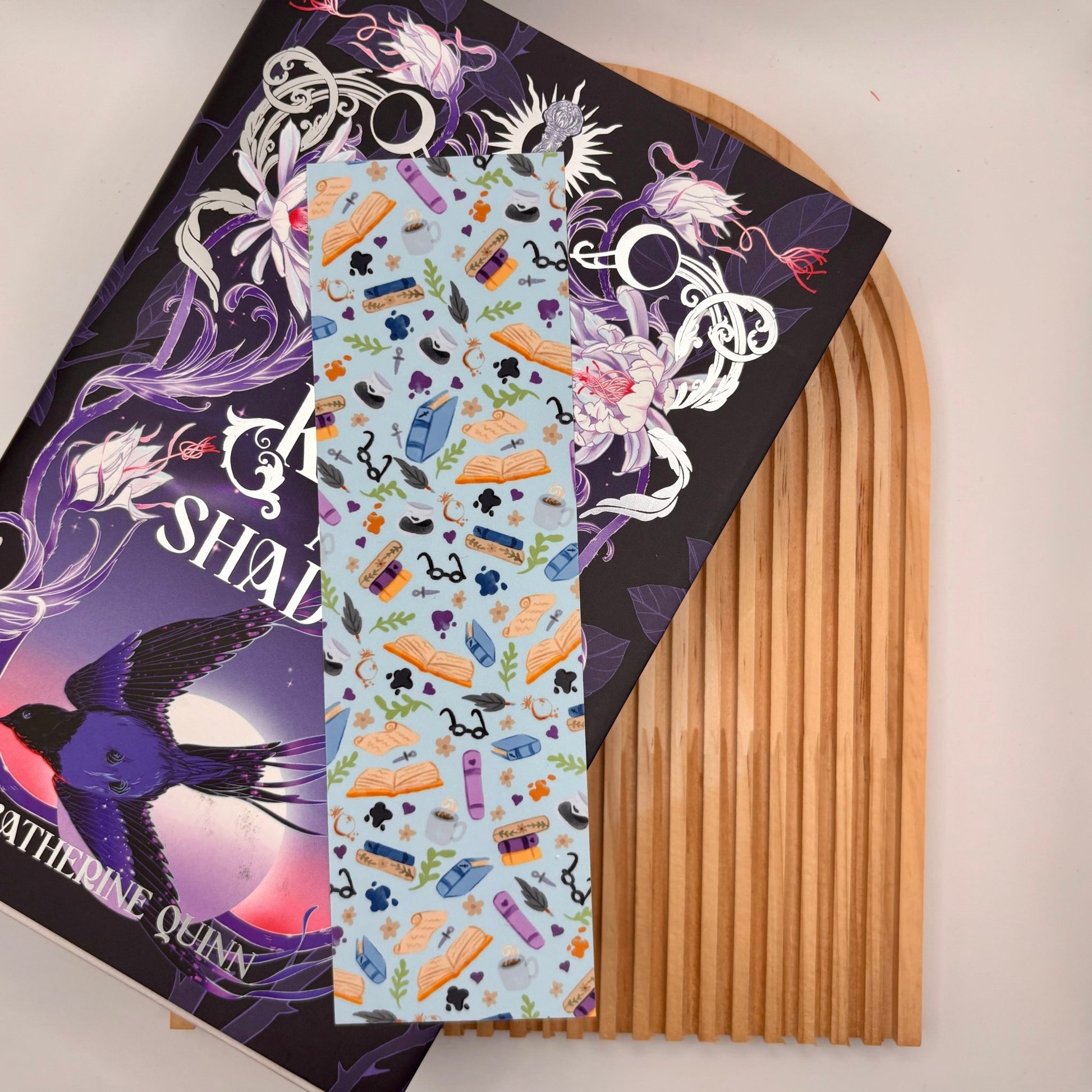 Cozy Reads – Blue Pattern Bookmark for Book Lovers | Handmade & Laminated - Stationery Passion