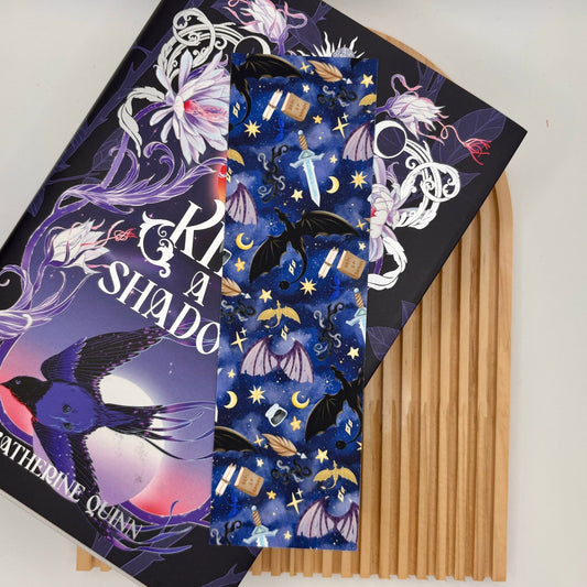 Draconic Daydreams – Fantasy Pattern Bookmark with Dragons | Handmade Stationery - Stationery Passion