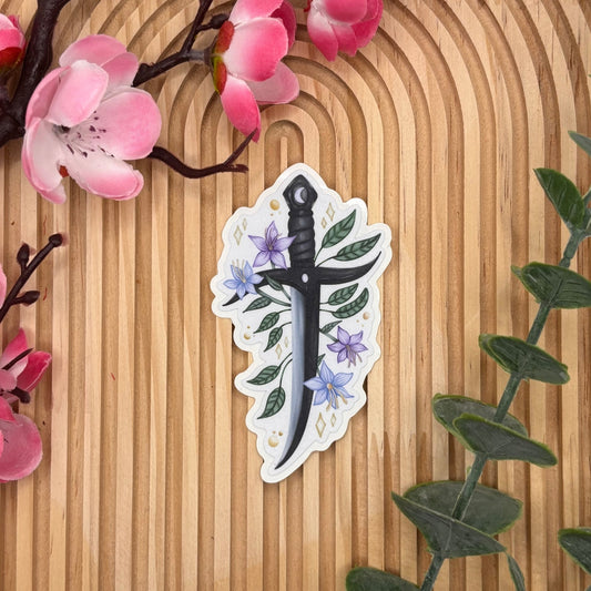 Floral dagger – Cute Stabby Die - Cut Vinyl Sticker - Stationery Passion