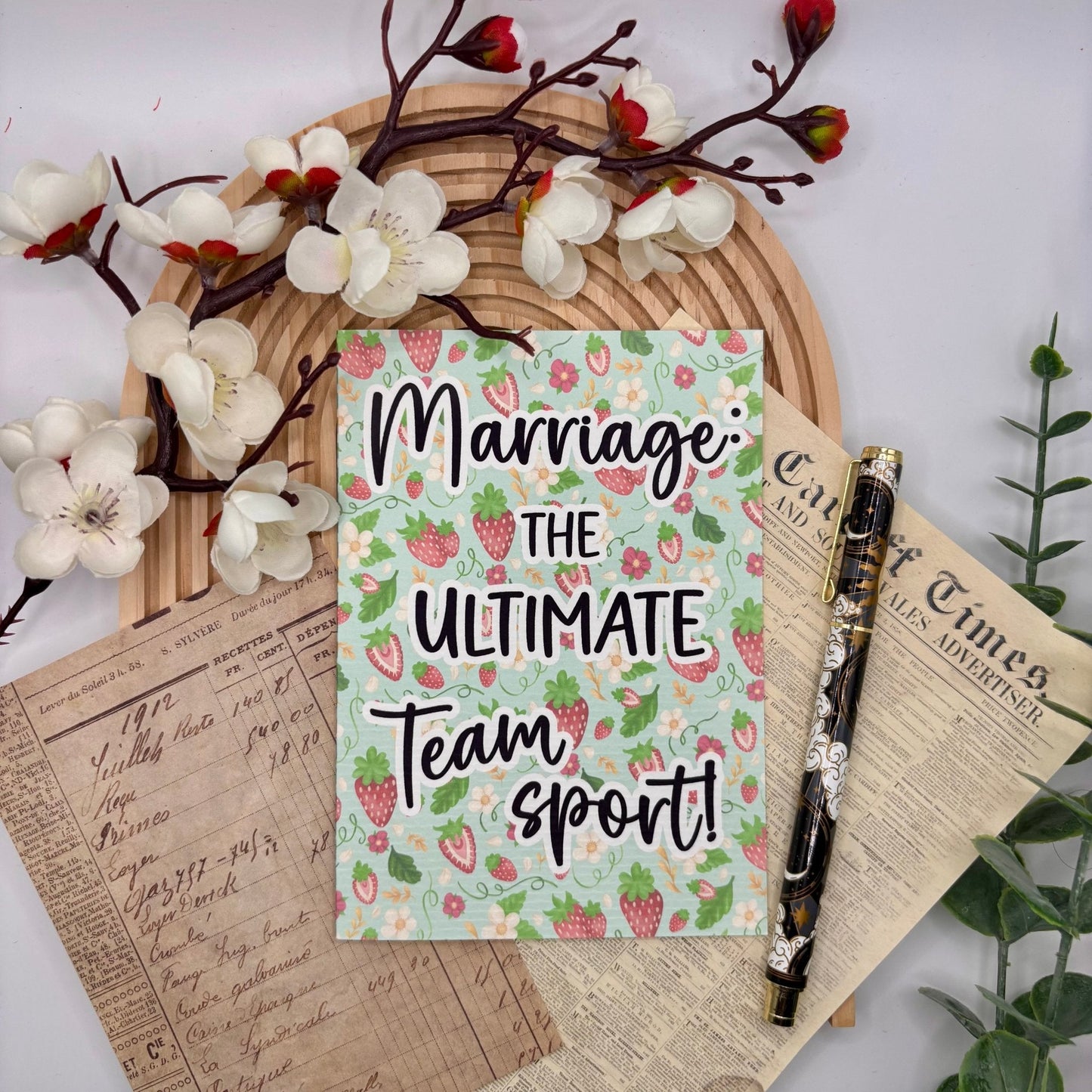 Marriage: The Ultimate Team Sport – A6 Funny Relationship Card - Stationery Passion