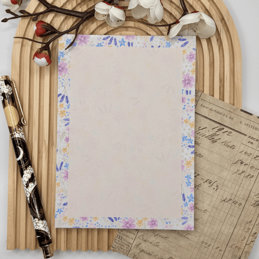 Pastel Flowers A6 Notepad – Floral Stationery for Notes & Ideas | Handmade - Stationery Passion