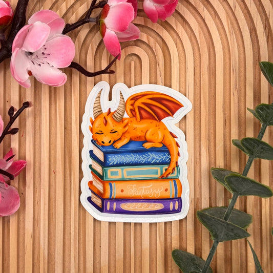 Snoozing Dragon – Cute Die - Cut Vinyl Sticker - Stationery Passion