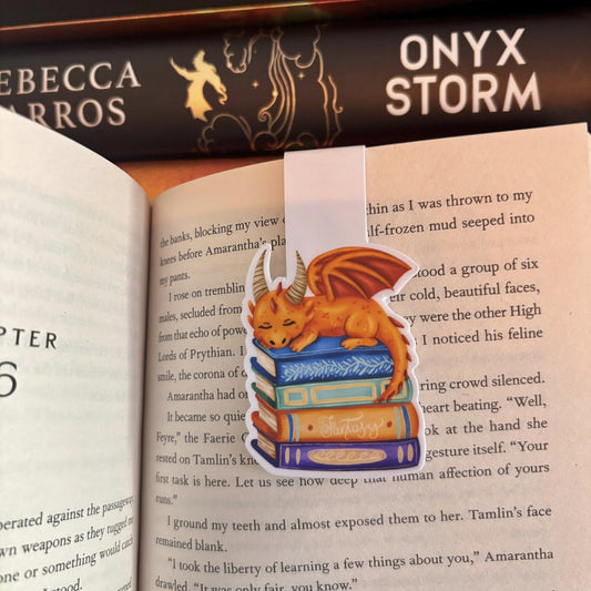 Snoozing dragon - Magnetic bookmark - Handmade bookish stationery - Stationery Passion