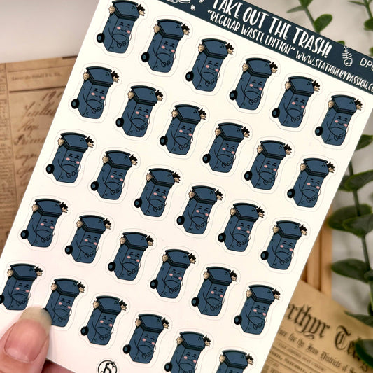 Take Out the Trash! – Regular Waste Edition | A6 Chore Planner Sticker Sheet - Stationery Passion