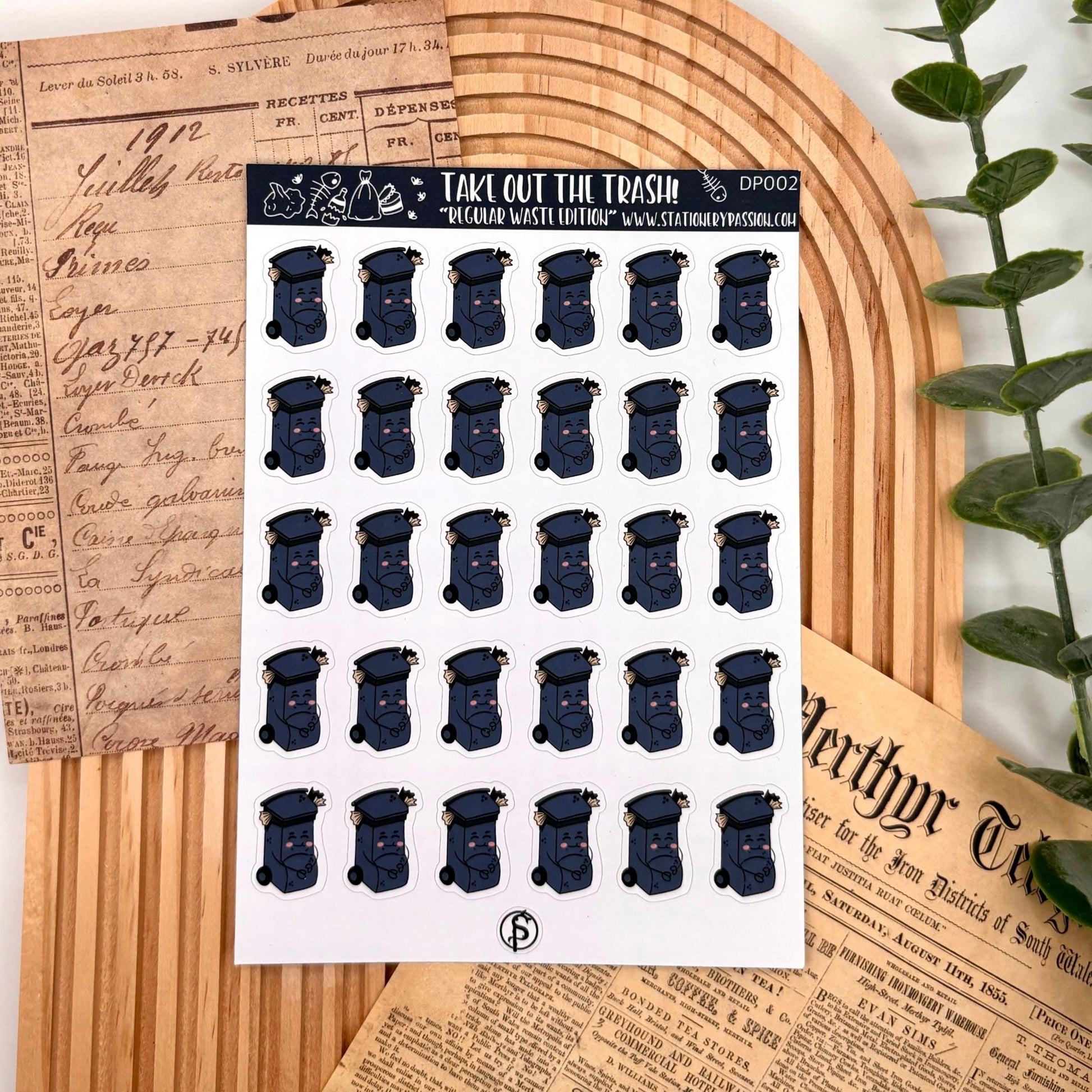 Take Out the Trash! – Regular Waste Edition | A6 Chore Planner Sticker Sheet - Stationery Passion