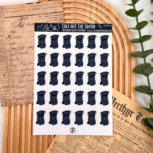 Take Out the Trash! – Regular Waste Edition | A6 Chore Planner Sticker Sheet - Stationery Passion