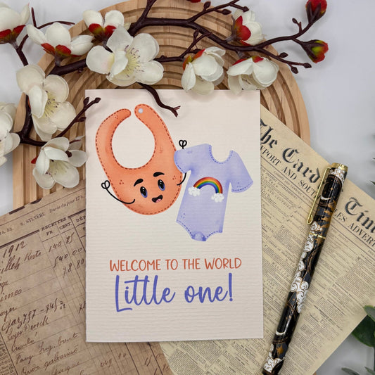 Welcome to the World, Little One – A6 New Baby Card - Stationery Passion