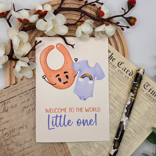 Welcome to the World, Little One – A6 New Baby Card - Stationery Passion